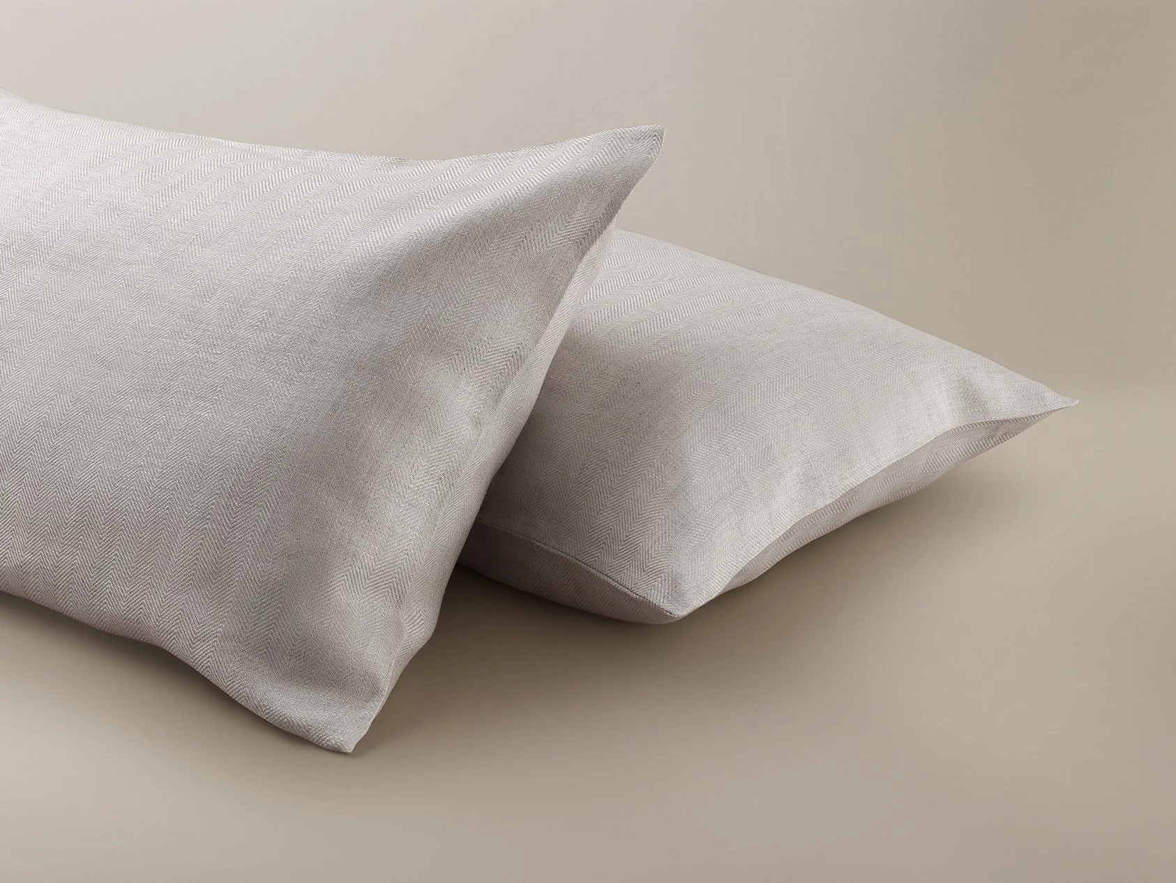 The Herringbone Bed Linen Set - Oatmeal - Image 4
