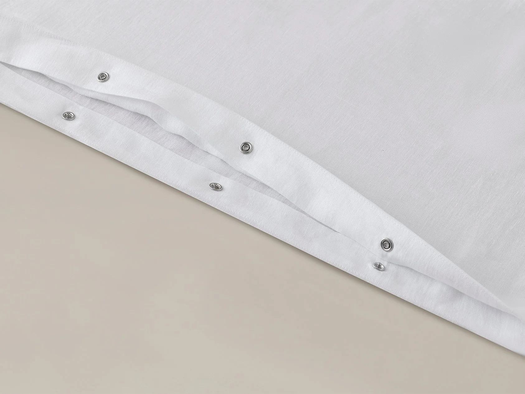The Organic Linen Duvet Cover - White - Image 5