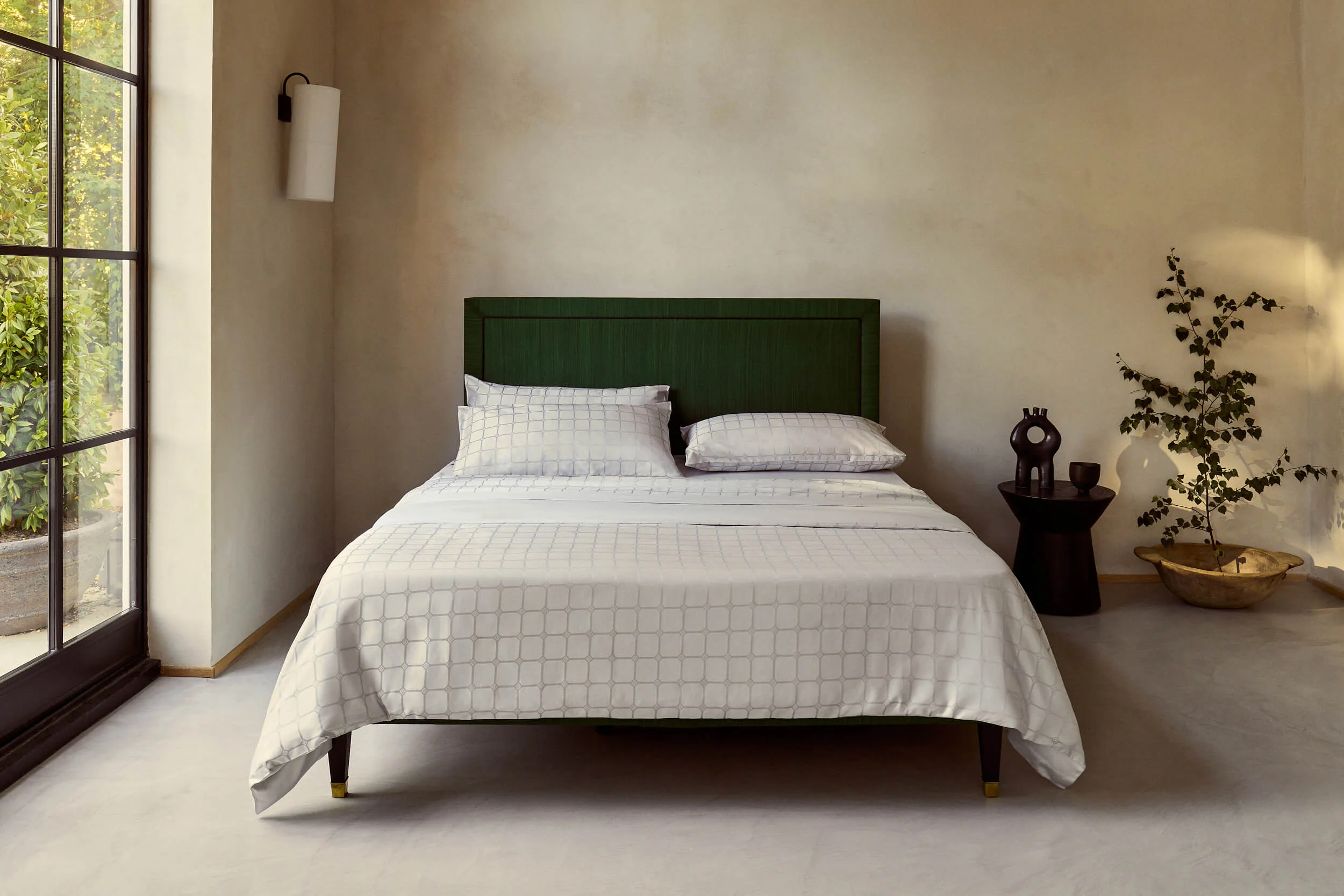 The Trellis Luxury Bed Linen Set - Silver